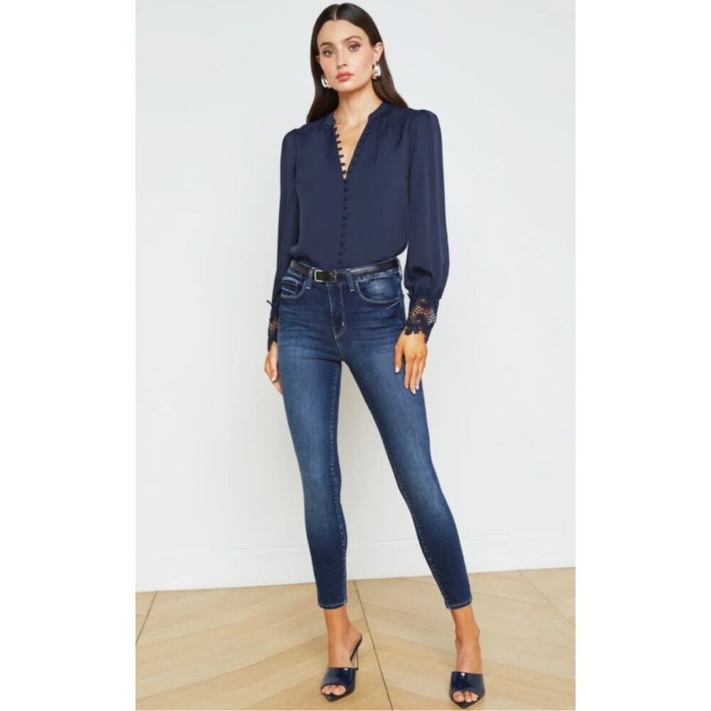 L'Agence Women's Jeans Size 27 Margot High‎ Rise Skinny Blue Denim - Picture 10 of 11